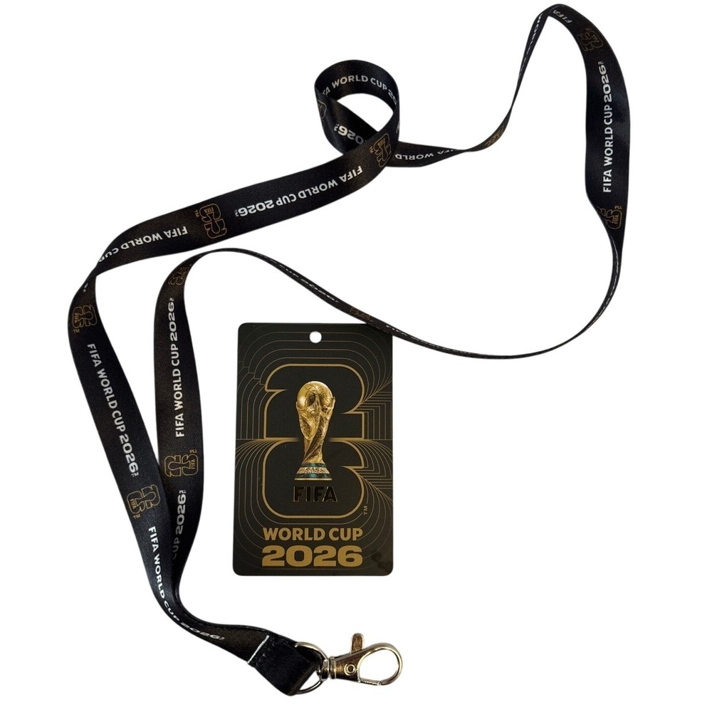 FIFA World Cup 2026 Official Fan ID Lanyard and Badge Collectible Black Gold